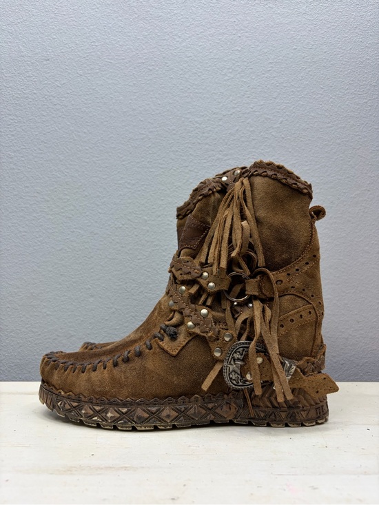 El Vaquero Shoes - El Vaquero Arya Brown Suede Mocassin Boots Size 38